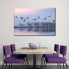 Pink Sky Over Ducks Wall Art