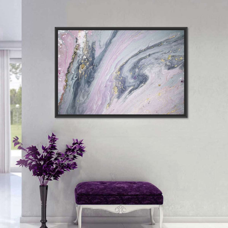 Pink And Grey Abstract Wall Art