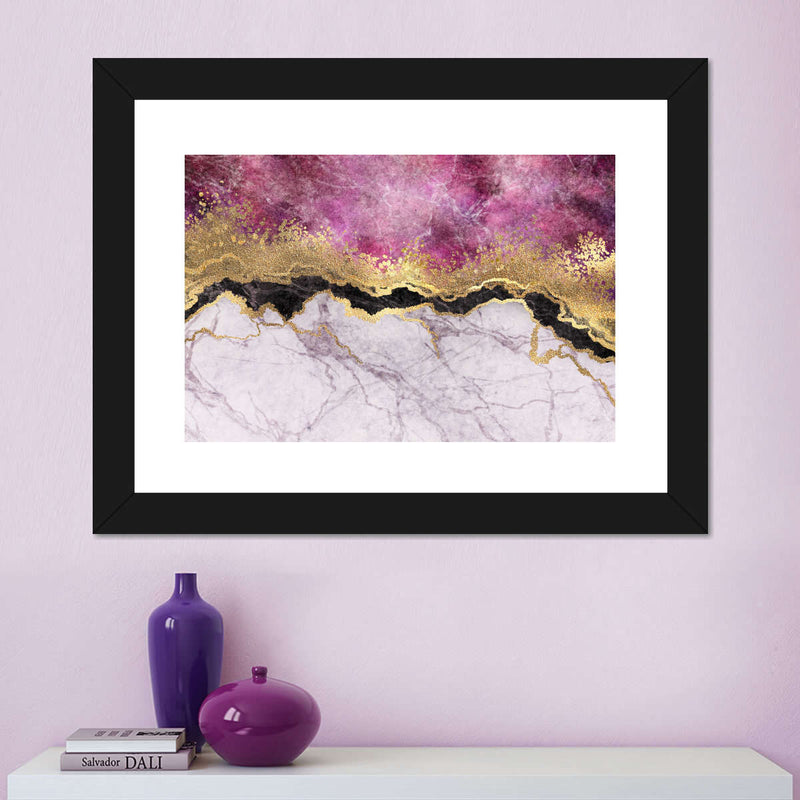 Pink And Gold Abstract Wall Art