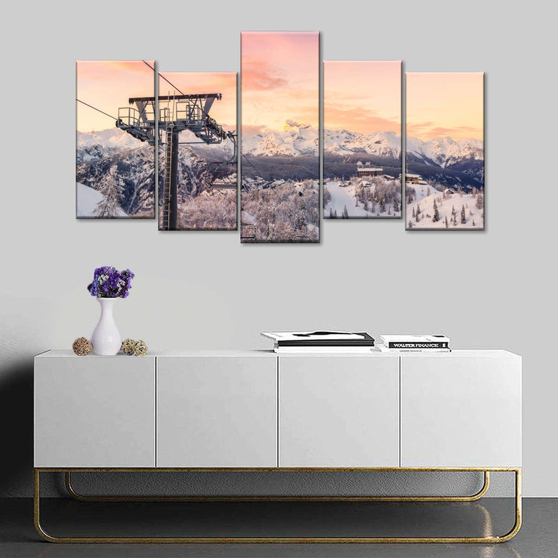 Skiing On Snowy Mountain Wall Art
