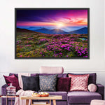 Pink Flowers At Sunset Wall Art