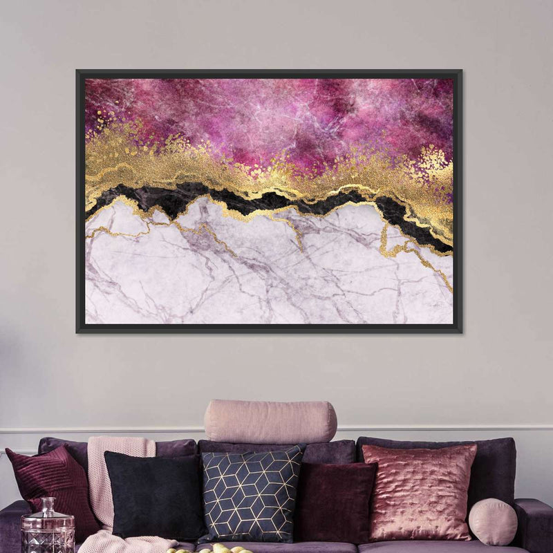 Pink And Gold Abstract Wall Art