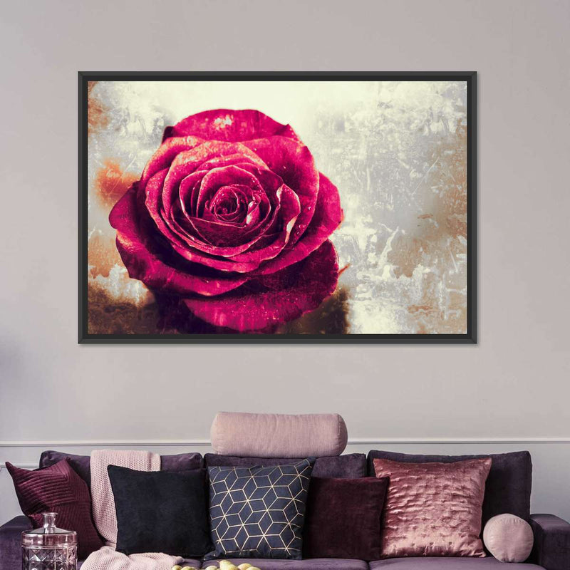 Textured Grunge Rose Wall Art