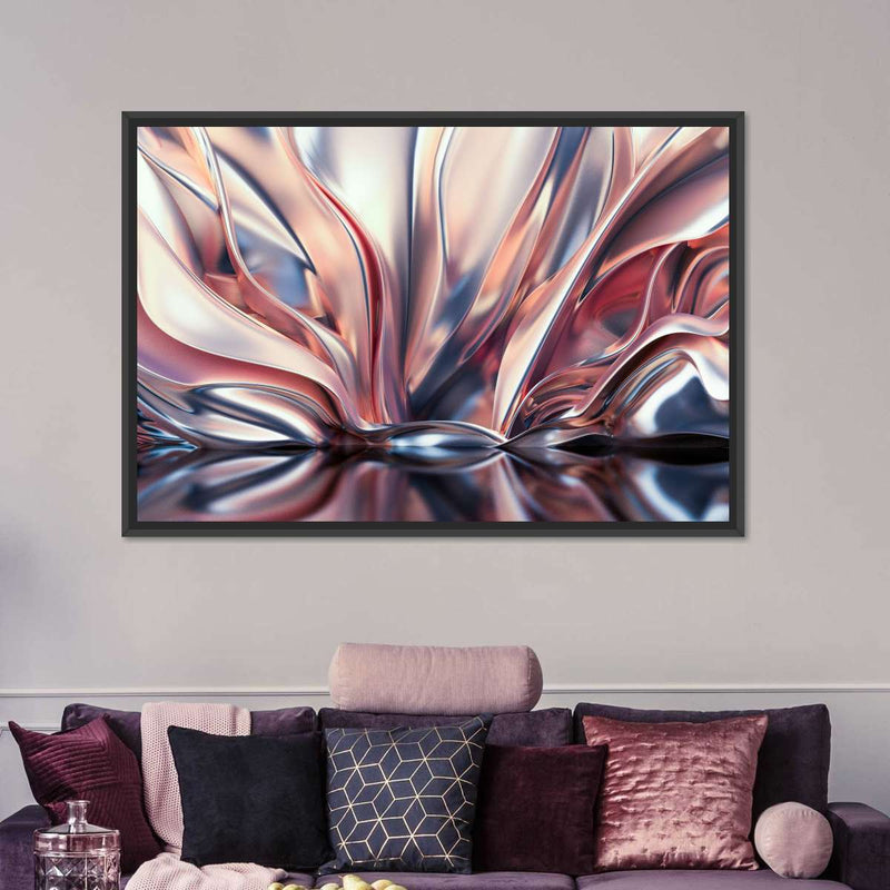 Pink And Silver Abstract Wall Art