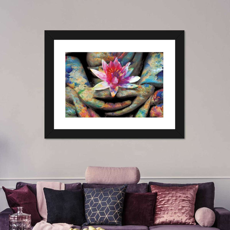 Lotus Flower In Hand Wall Art