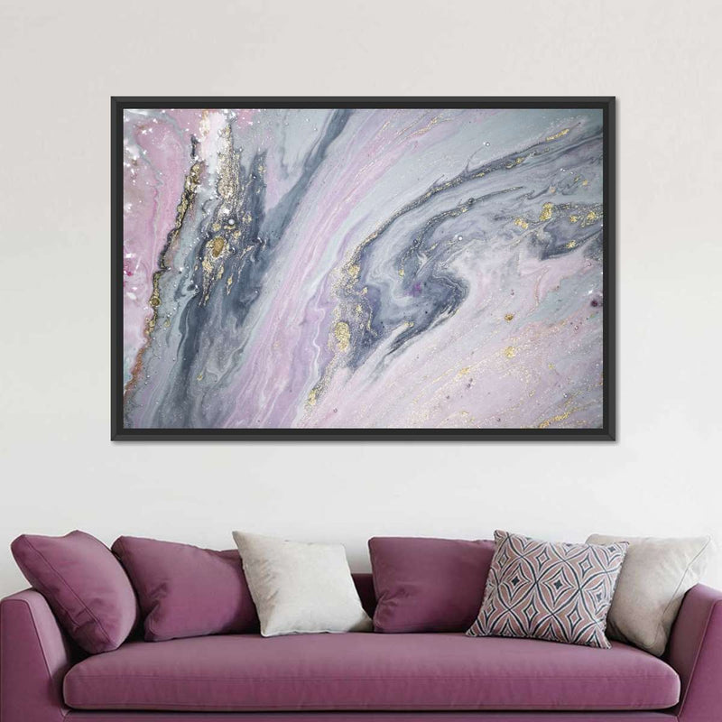 Pink And Grey Abstract Wall Art