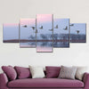 Pink Sky Over Ducks Wall Art