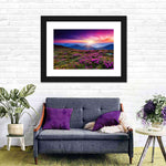 Pink Flowers At Sunset Wall Art