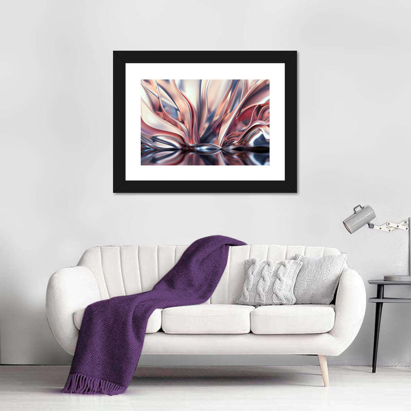 Pink And Silver Abstract Wall Art