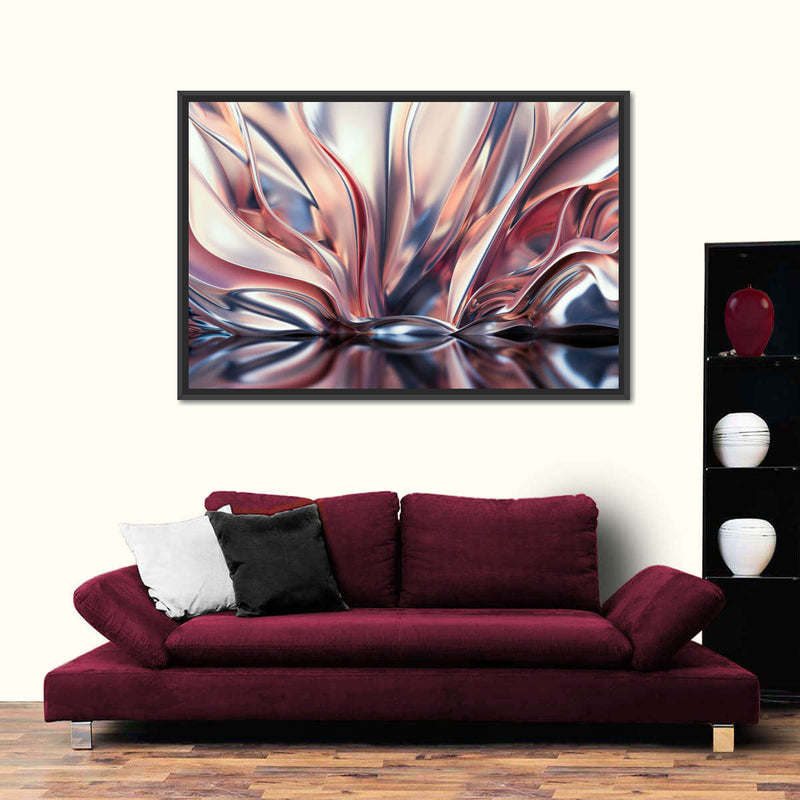Pink And Silver Abstract Wall Art