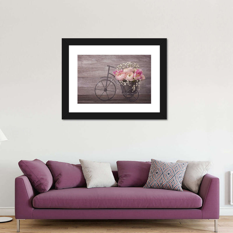 Ranunculus Bicycle Vase Wall Art