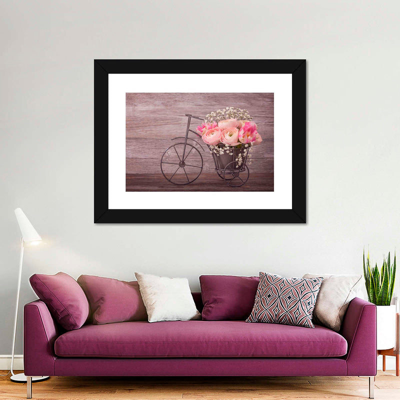 Ranunculus Bicycle Vase Wall Art