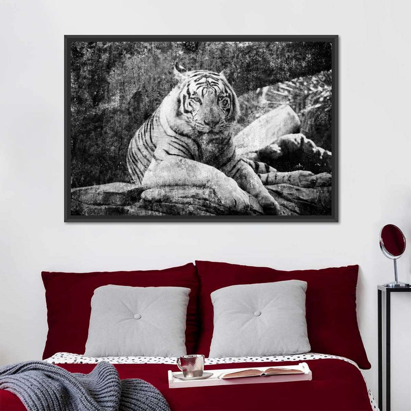 Textured White Tiger Wall Art