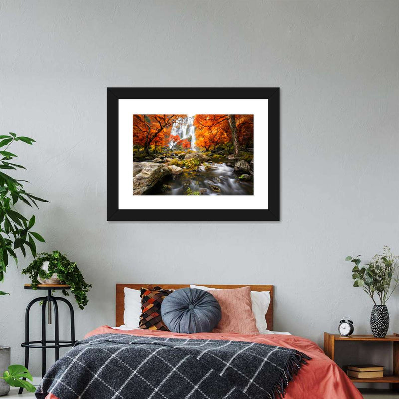 Stunning Autumn Waterfall Wall Art