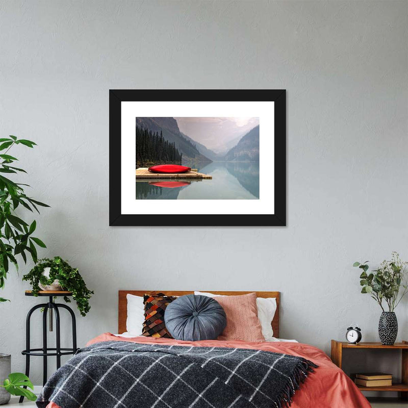 Mountain Lake Kayak Wall Art