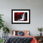 Red Autumn Waterfall Wall Art