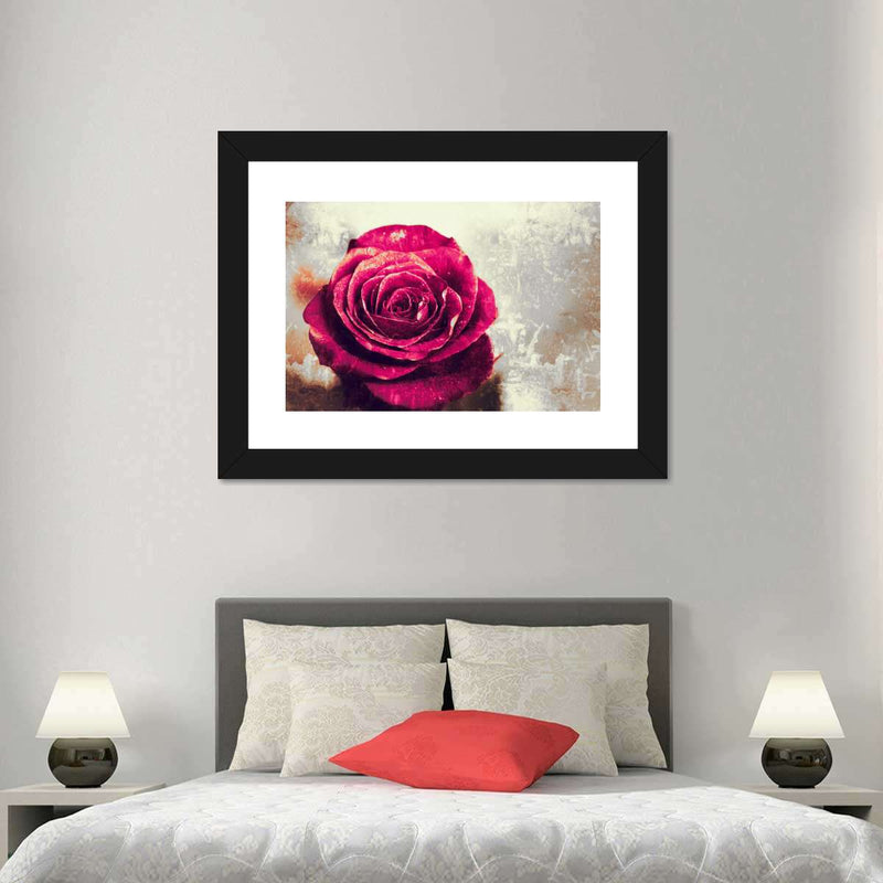 Textured Grunge Rose Wall Art