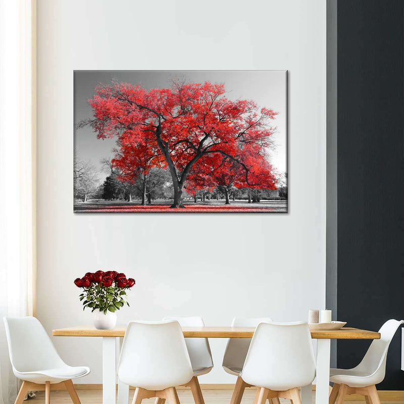 Red Tree Wall Art