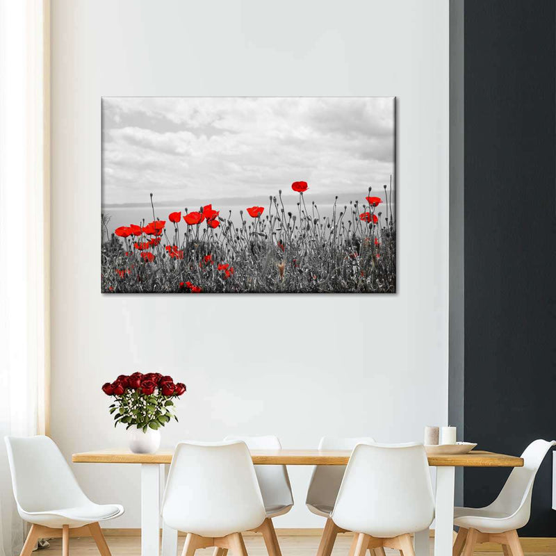 Red Poppy Field Pop Wall Art