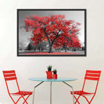 Red Tree Wall Art