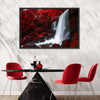 Red Autumn Waterfall Wall Art