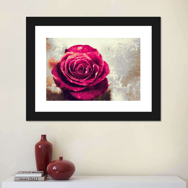 Textured Grunge Rose Wall Art