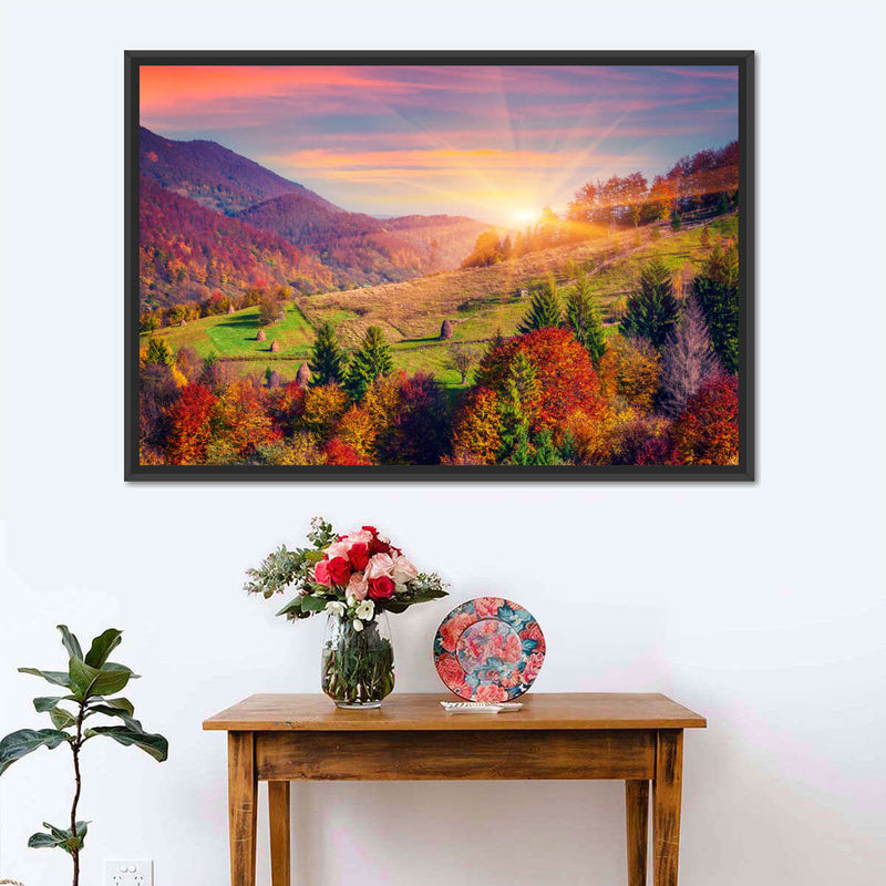 Mountain Autumn Sunrise Wall Art