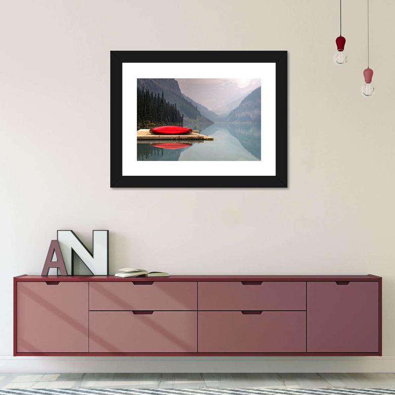 Mountain Lake Kayak Wall Art