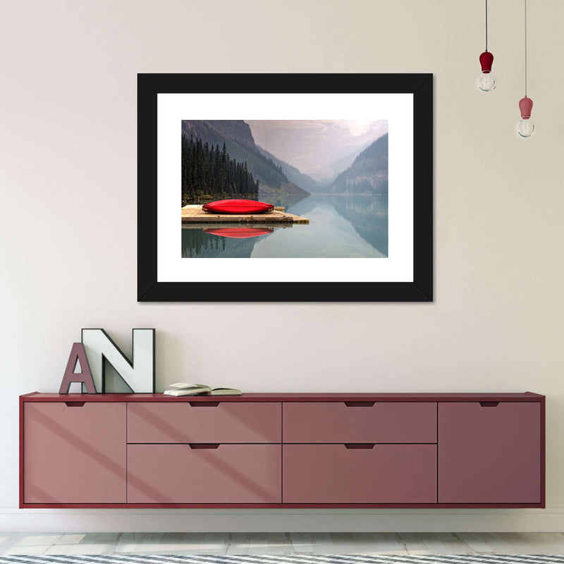 Mountain Lake Kayak Wall Art