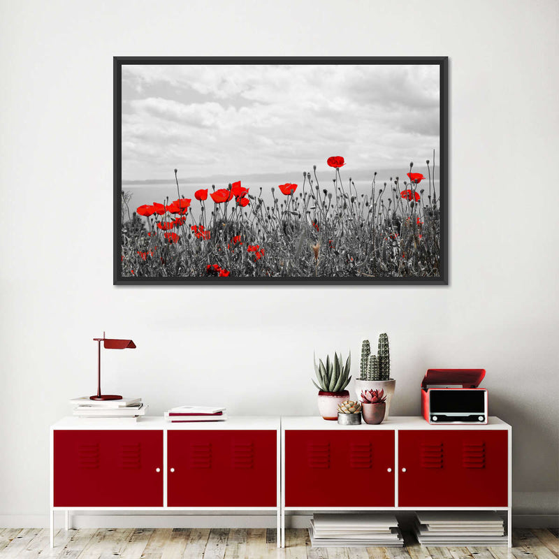 Red Poppy Field Pop Wall Art
