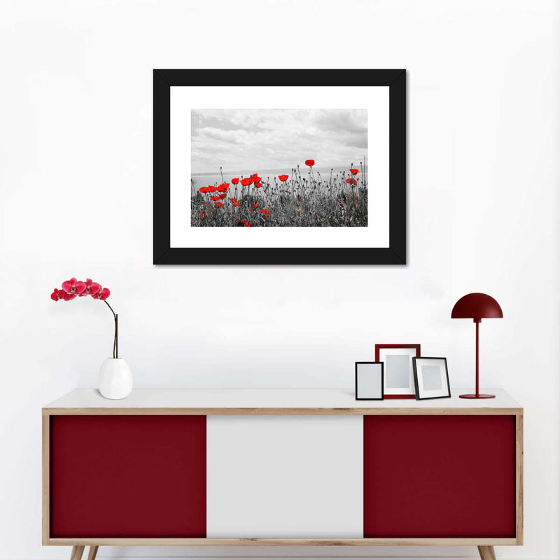 Red Poppy Field Pop Wall Art