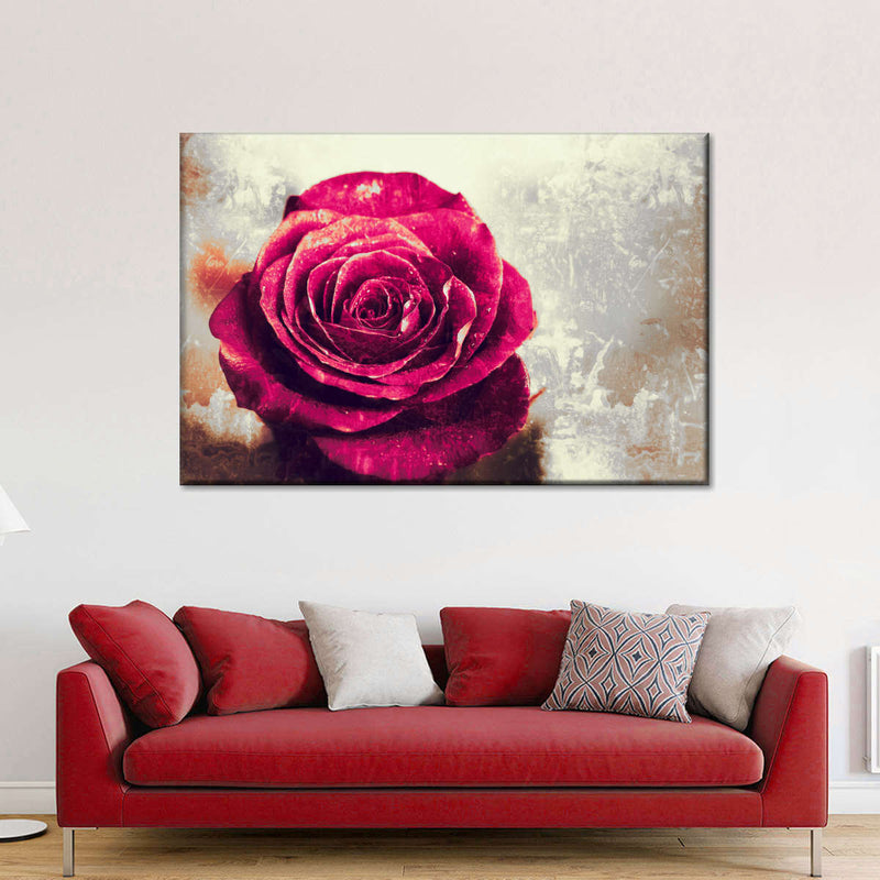 Textured Grunge Rose Wall Art