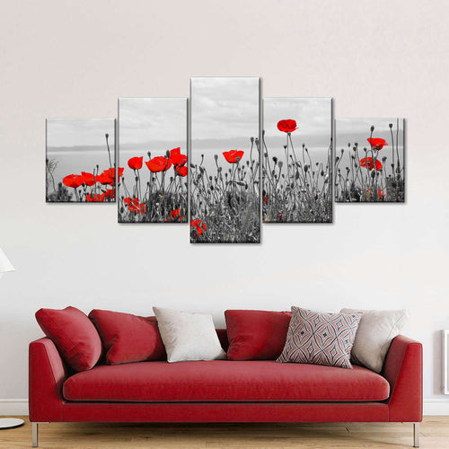 Red Poppy Field Pop Wall Art