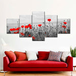 Red Poppy Field Pop Wall Art