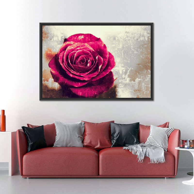 Textured Grunge Rose Wall Art