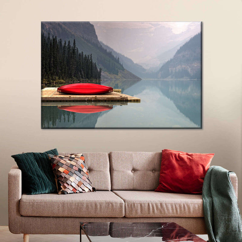 Mountain Lake Kayak Wall Art
