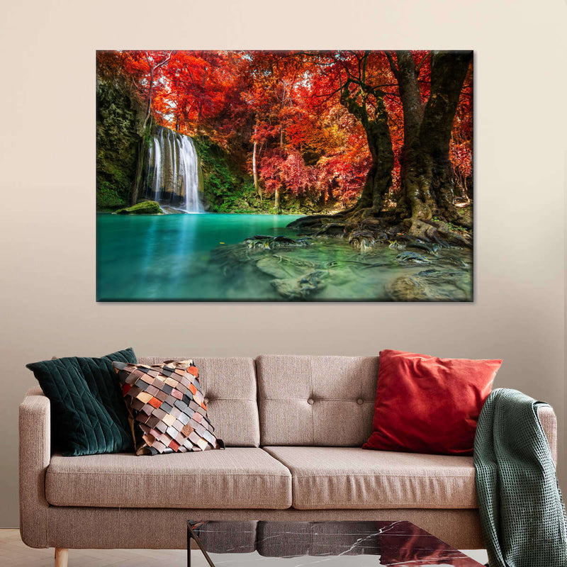 Red Waterfall Wall Art