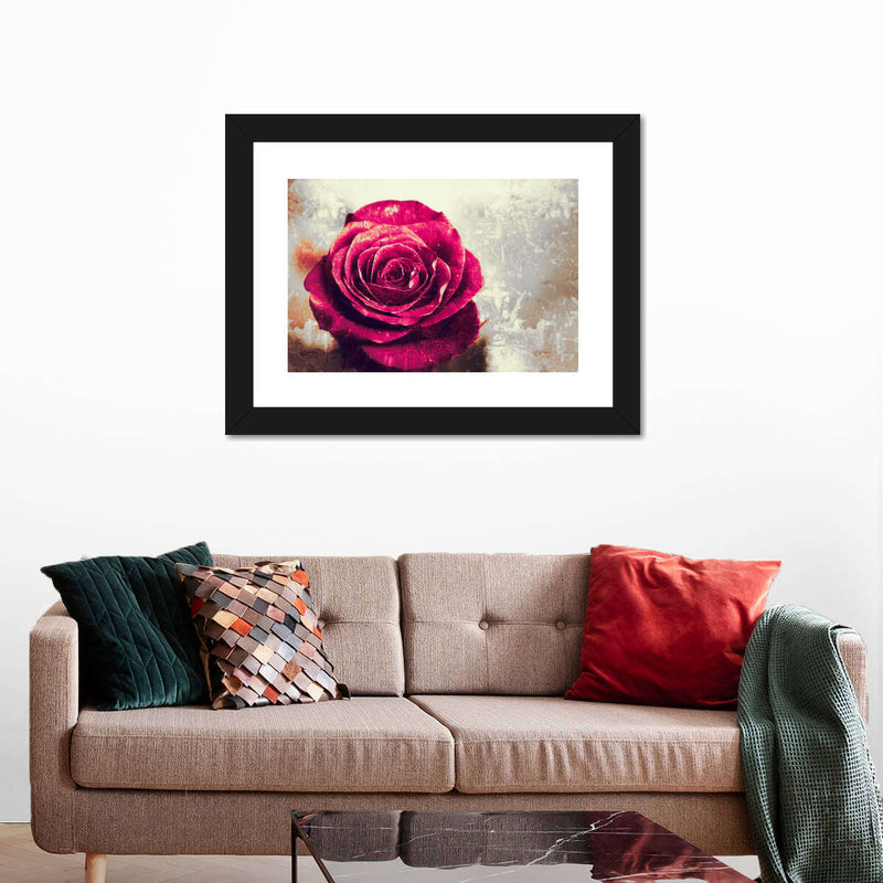 Textured Grunge Rose Wall Art