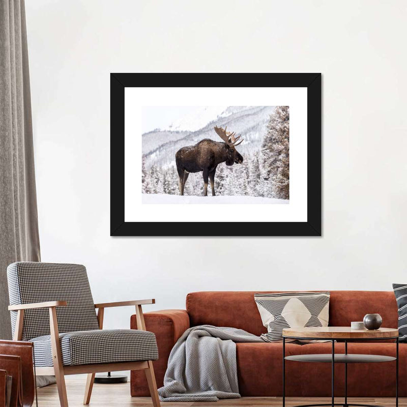 Snowy Moose Wall Art
