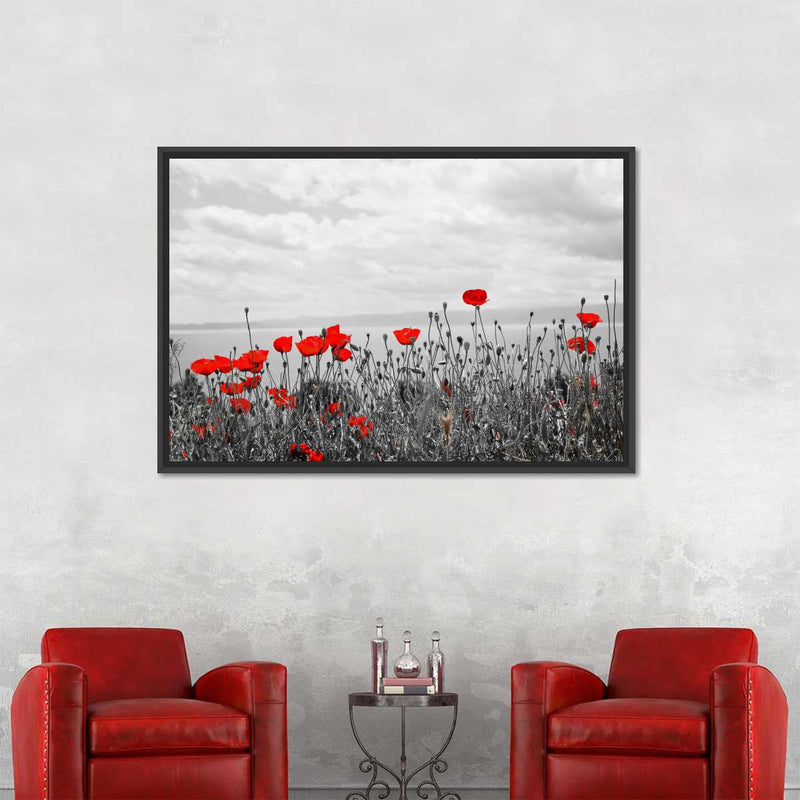 Red Poppy Field Pop Wall Art