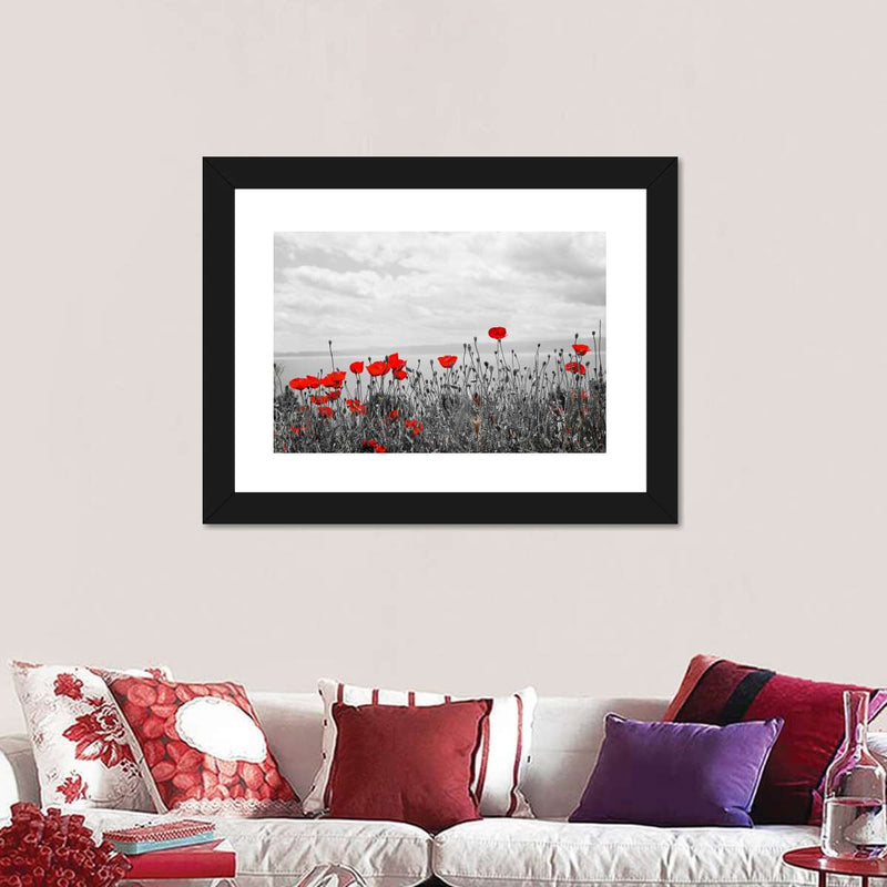 Red Poppy Field Pop Wall Art