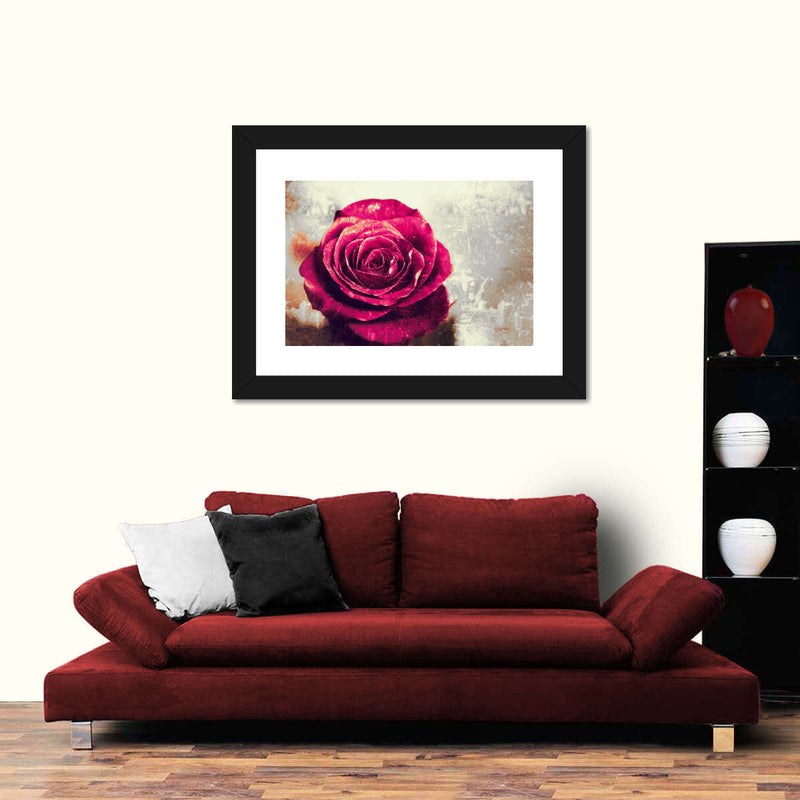 Textured Grunge Rose Wall Art