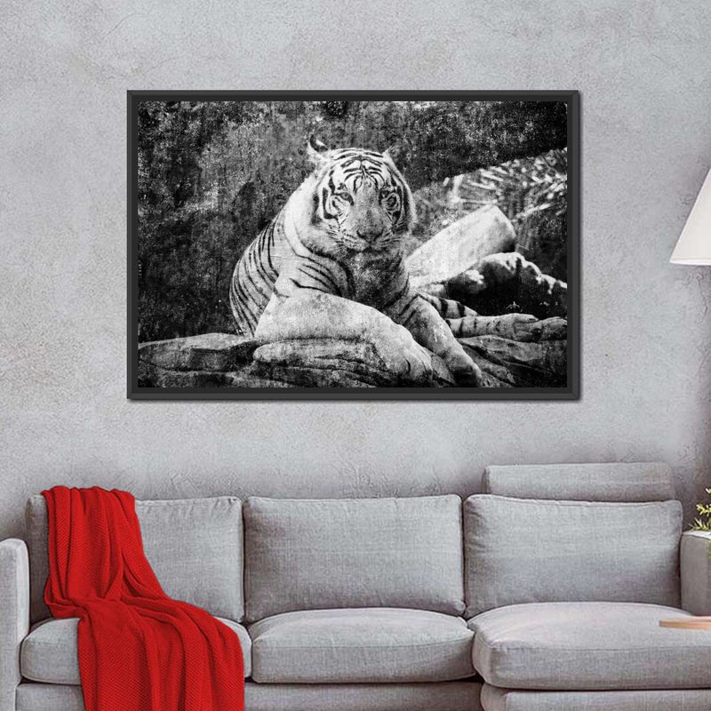 Textured White Tiger Wall Art