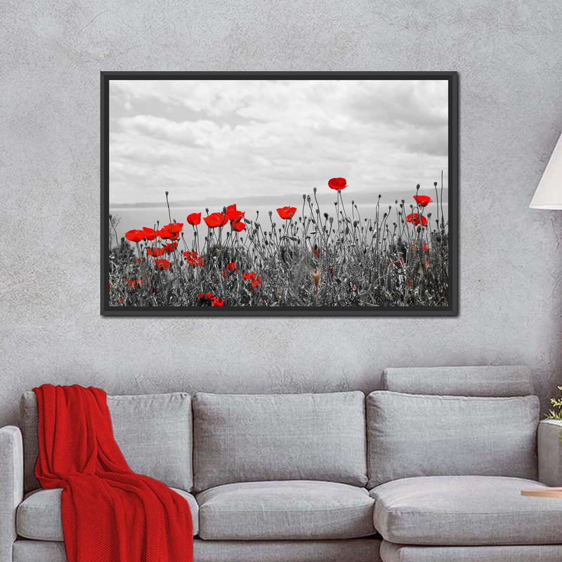 Red Poppy Field Pop Wall Art