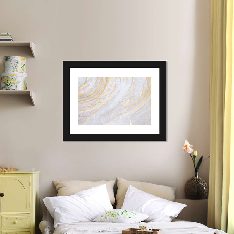 White And Gold Abstract Wall Art