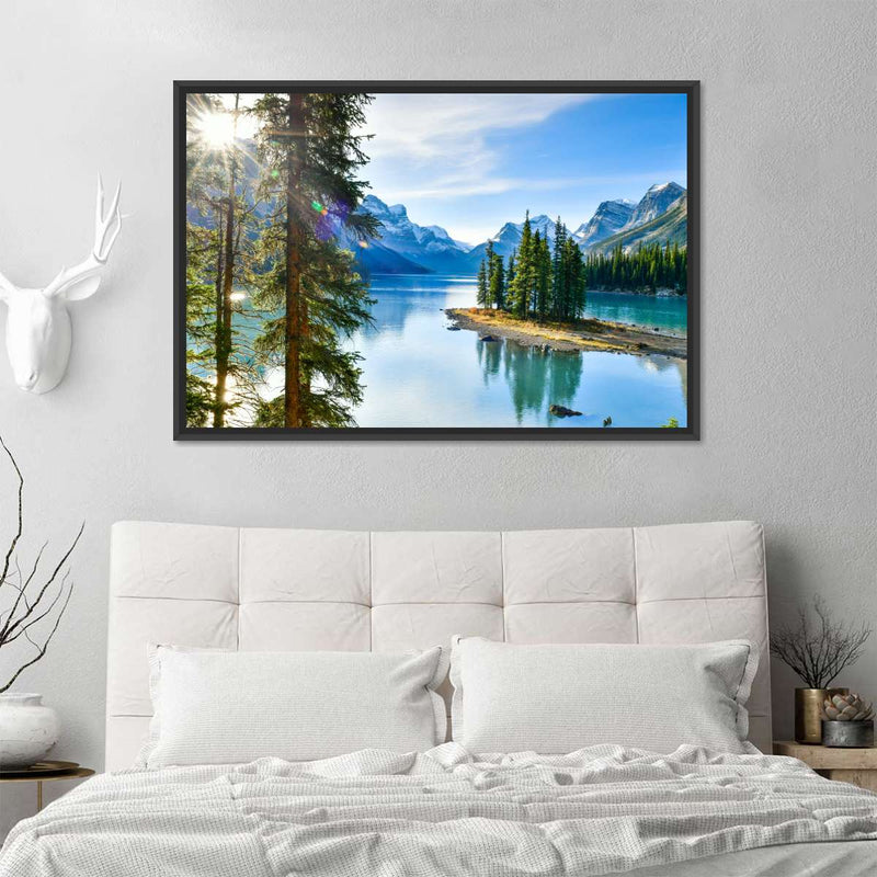 Sunny Maligne Lake Wall Art