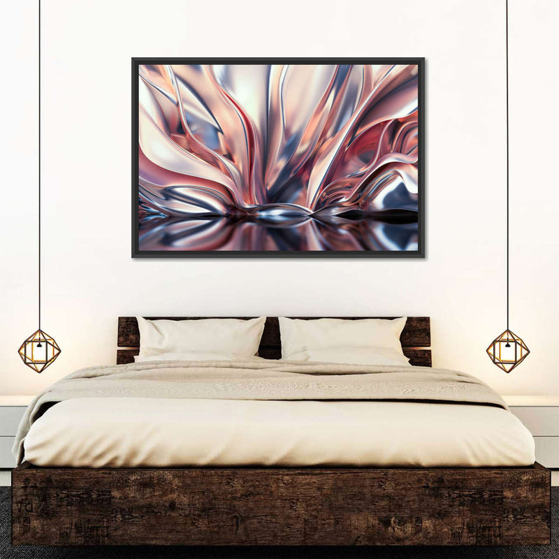 Pink And Silver Abstract Wall Art