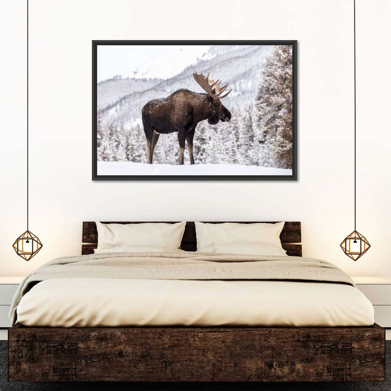 Snowy Moose Wall Art