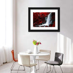 Red Autumn Waterfall Wall Art