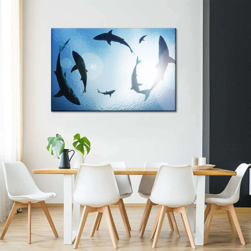 School Of Sharks Wall Art